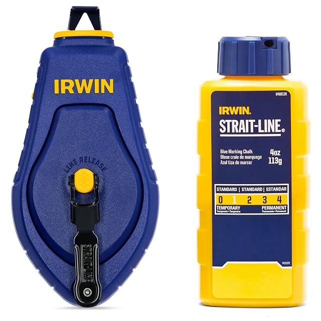 IRWIN Strait-Line Compact chalk reel with nested hook