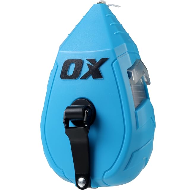 OX chalk line reel with steel winding handle