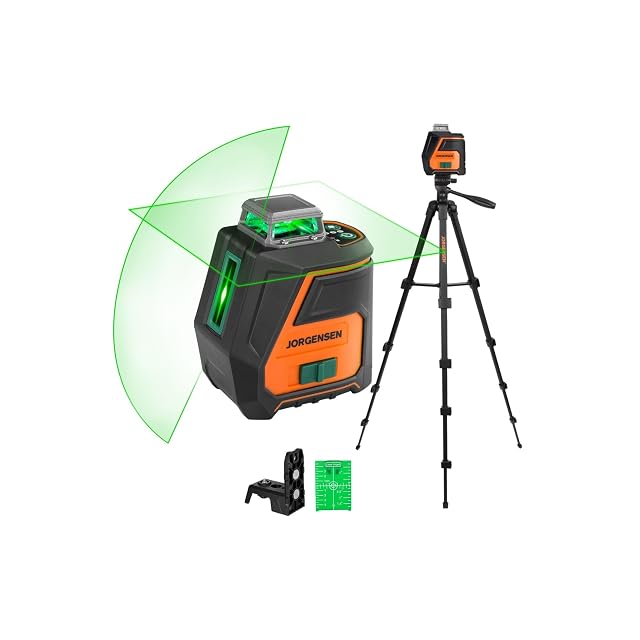 Jorgensen 360 degree green laser level on its included tripod