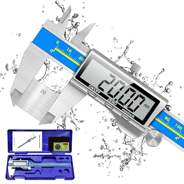 ORTHLAND digital caliper with a thickened stainless body and large LCD screen