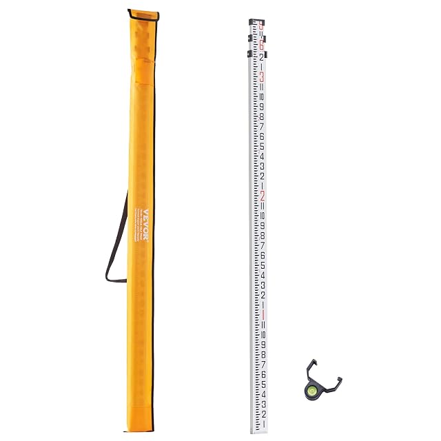 VEVOR telescopic aluminum grade rod with dual-sided scale
