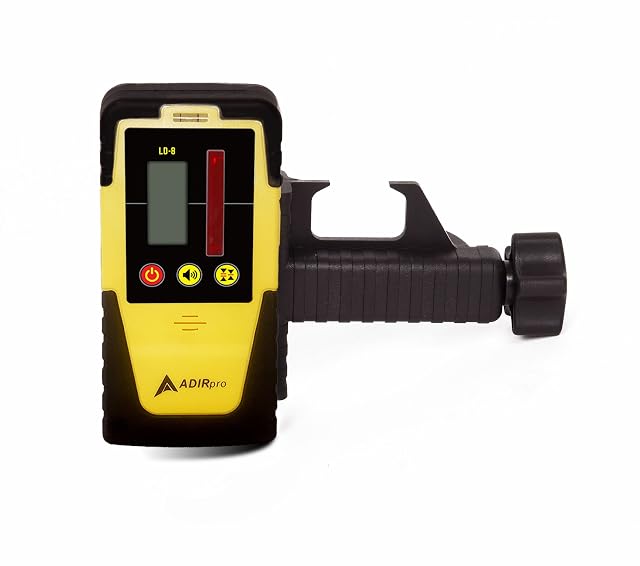 AdirPro LD-8 universal rotary laser detector with dual display and rod clamp