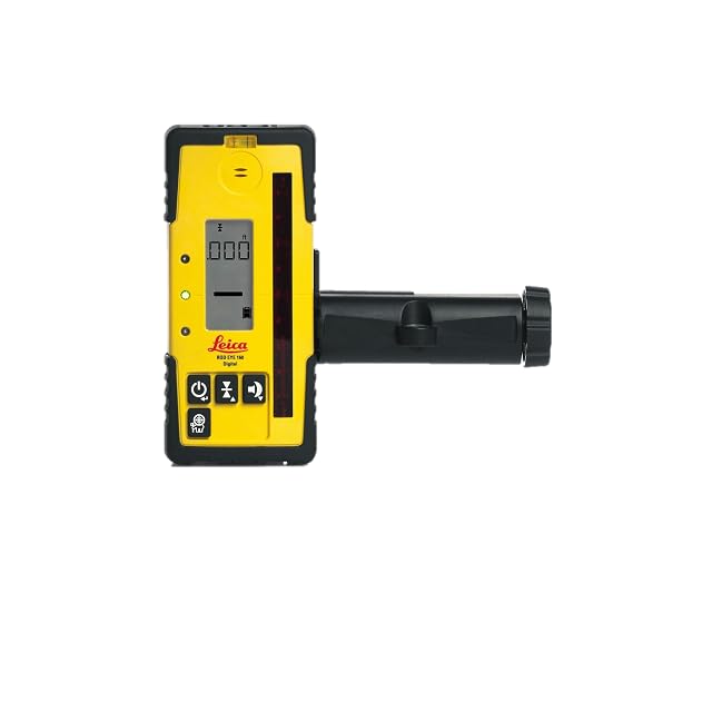 Leica Rod Eye 160 laser receiver mounted on a leveling staff