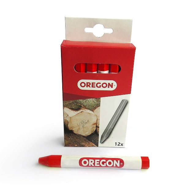Oregon red hexagonal marking chalk crayons in their paper sleeves