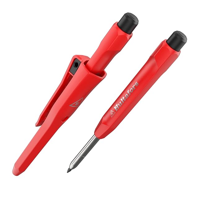 Hultafors Dry Marker HDM pencil in its holster with built-in sharpener