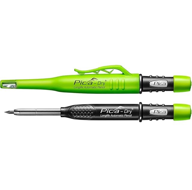 Pica Dry 3030 deep-hole marker with its clip and stainless steel tube