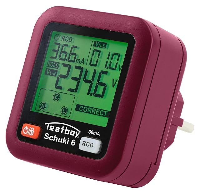 Testboy Testavit Schuki 6 socket tester with its two-inch display