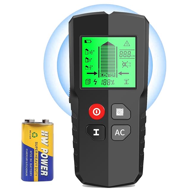 EXTSUD wall scanner with its display showing a detection result