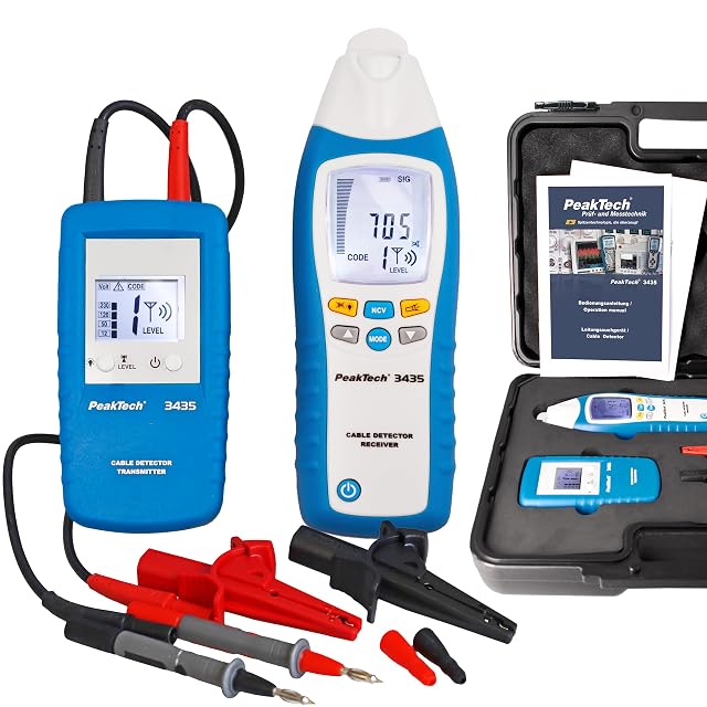 PeakTech P 3435 cable tracer with its transmitter and receiver units side by side