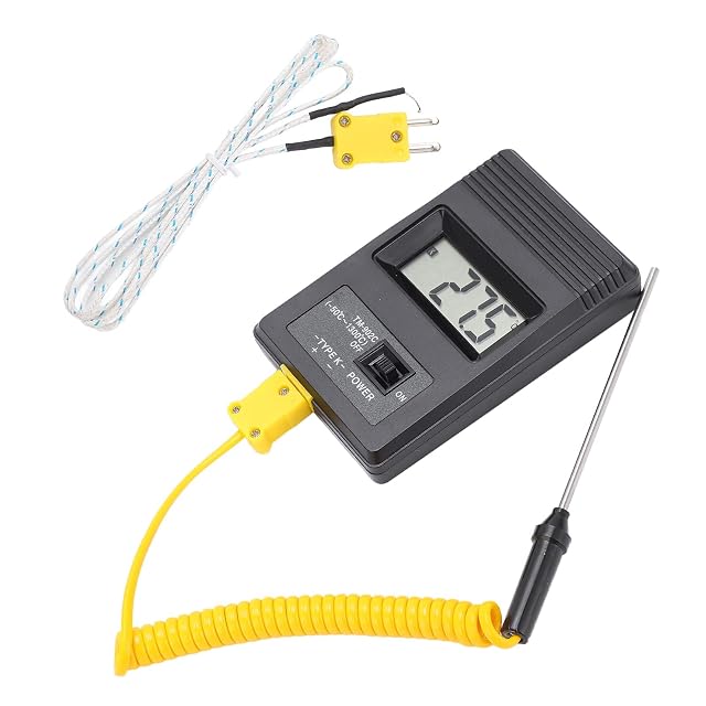 Leopacat TM-902C handheld thermocouple thermometer with its wire probe