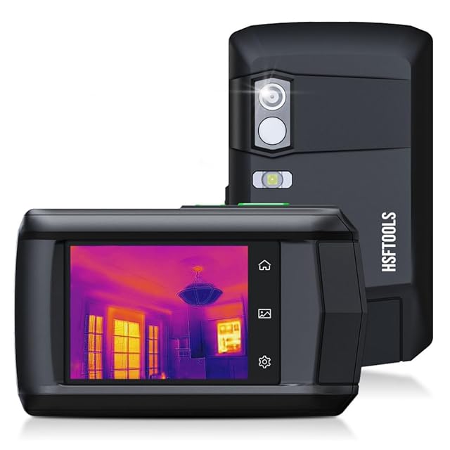 HSFTOOLS P2W thermal camera showing its 3.5 inch touchscreen