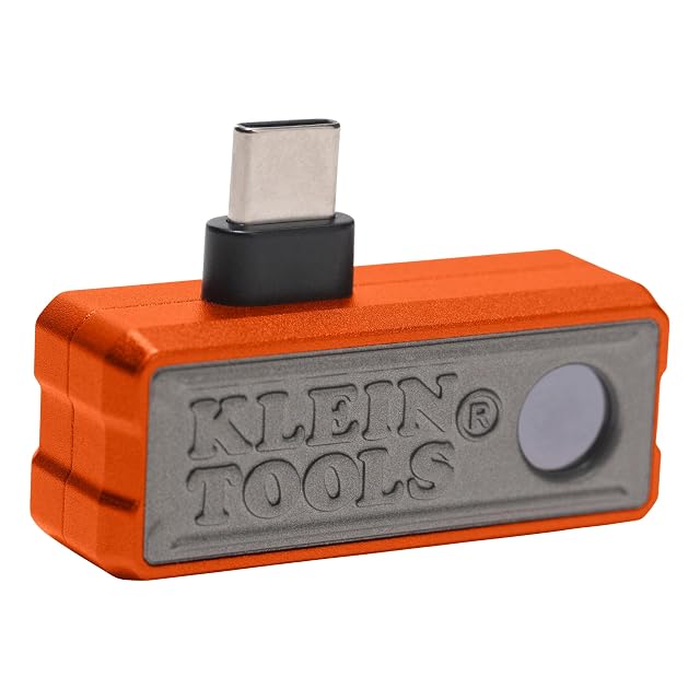 Klein Tools TI223 mobile thermal imager attached to a smartphone