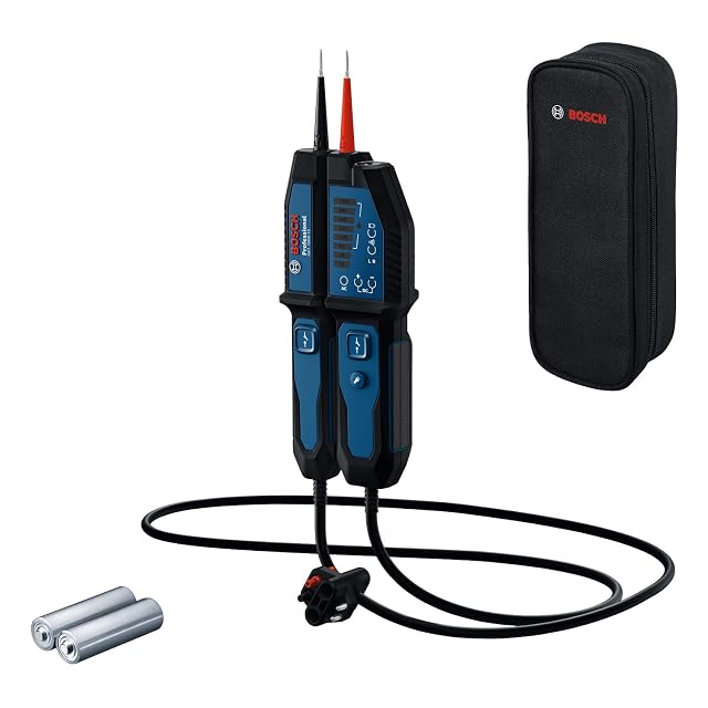 Bosch Professional GVT 1000-15 voltage tester in blue, with LED range indicators
